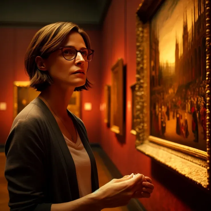As Jane pores over these artworks, she begins to notice subtle clues hidden within the brushstrokes—faint initials here, a hidden symbol there.