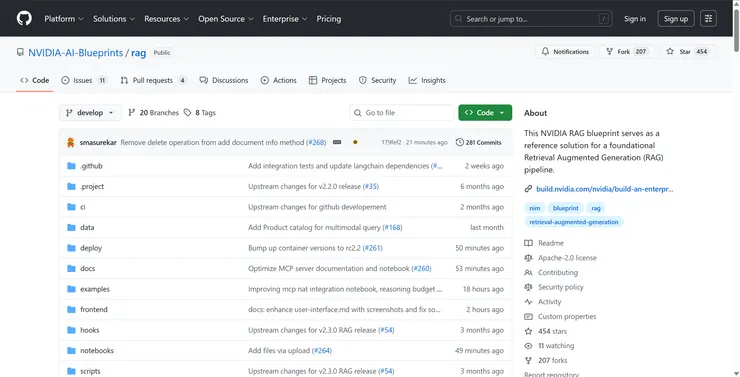 NVIDIA RAG Blueprint on Github