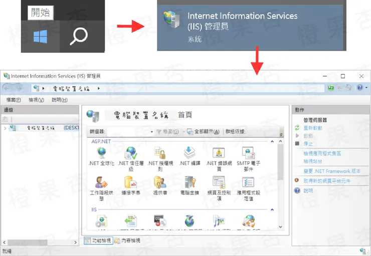 開啟IIS