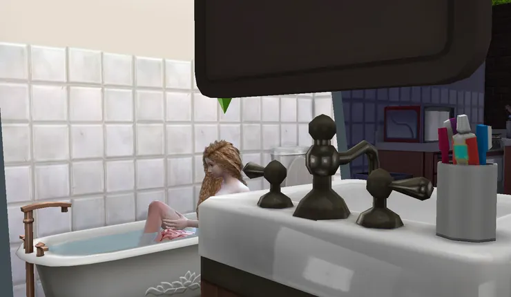 桑雅則是工作完在家好好泡澡...