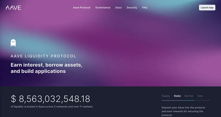 Aave 借貸協議|圖片來源:Aave 官方