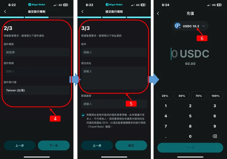 Bitget 銀行卡 充值使用教學：提交旅行規則