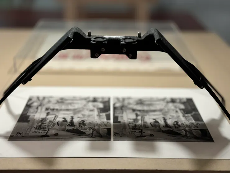 透過鏡片看到的畫作，秒從2D變3D