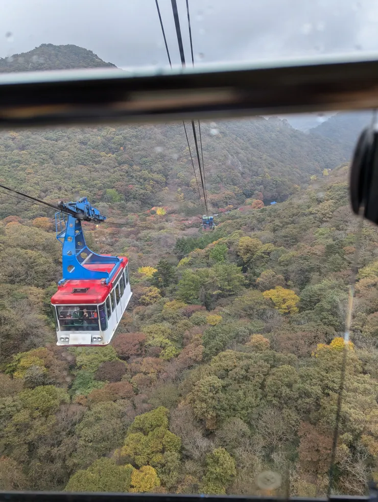 纜車內也是人擠人啊~
