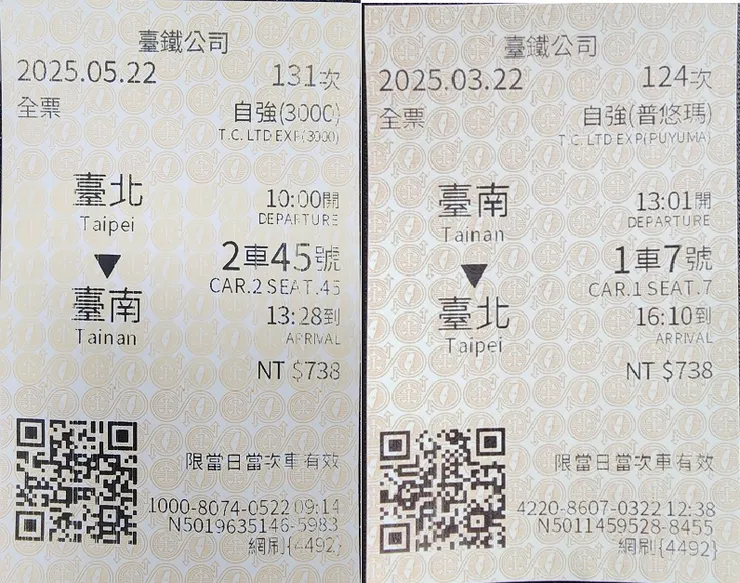 台鐵新型自強號 台北台南車程約三小時多