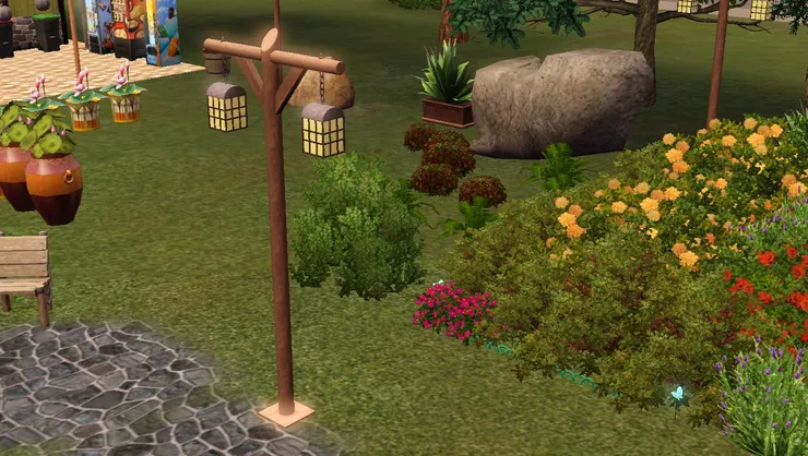 街燈四處都有。公園不會黑漆漆。