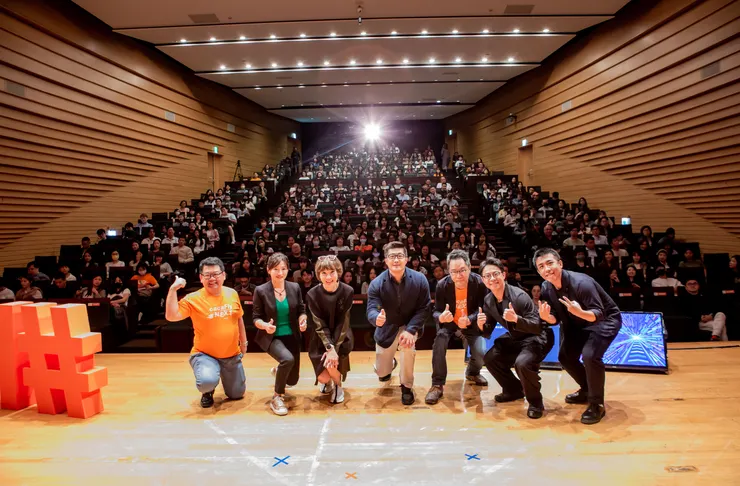 cacaFly #NEXT 邀請業界專業講師  由左至右為 cacaFly 董事長 Nathan, LINE 台灣企業解決方案事業部總經理 Susan, Meta 大中華區代理商業務總經理 Stephanie, Google 台灣客戶解決方案副總經理 David, cacaFly 執行長 Yves, TenMax 商務開發總監 Jeremy, TenMax 商務開發副總監 Jay