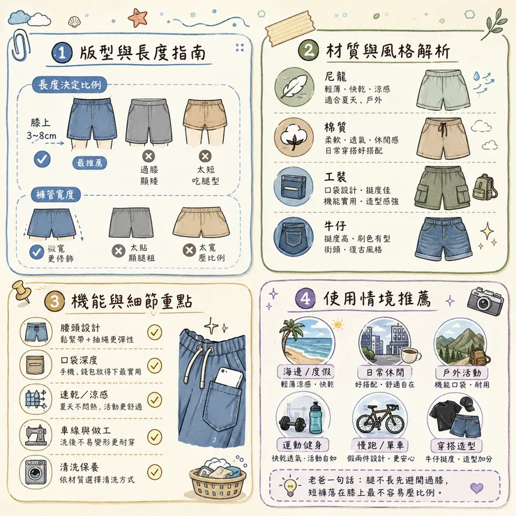 【男生短褲推薦】2026 夏天版型怎麼挑?🩳 Dcard、PTT 熱議 6 款工裝、運動、牛仔短褲比較