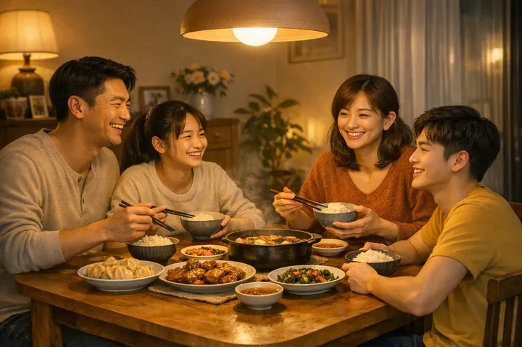 城市燈火下的暖湯