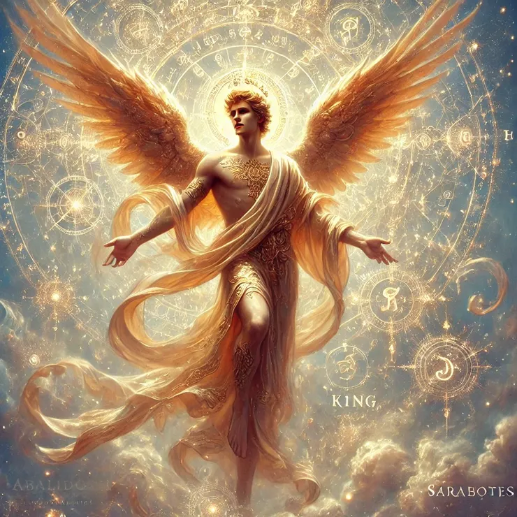 他是一位與人類性相關的天使，服侍於 Sarabotes 之下，擁有金色的流動長袍，上面刻有神秘的符文。他的翅膀散發柔和的光芒，展現出神聖的智慧與感性之美，背景則充滿漂浮的天界符號與柔和的能量光輝