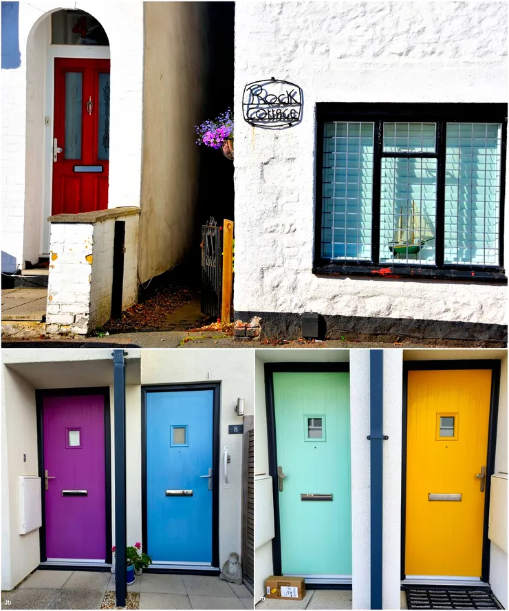 【門戶之見！即使連棟看來相似，也會在顏色或裝飾上做些變化。】