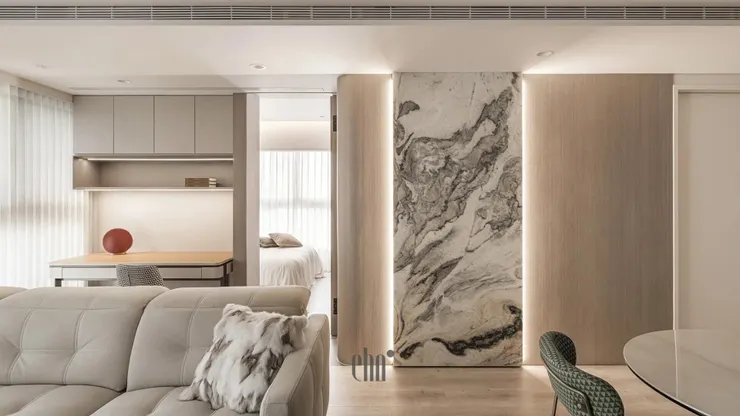 設計作品：美拉德宅，公區系統櫃