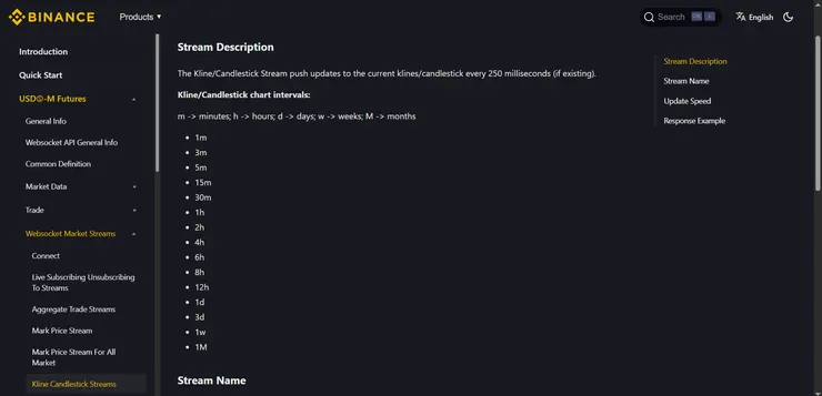 幣安所支持的時間級別