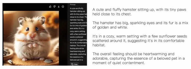 點擊生成圖片的右上角「i」可以看到被 ChatGPT 完整演繹的 prompt