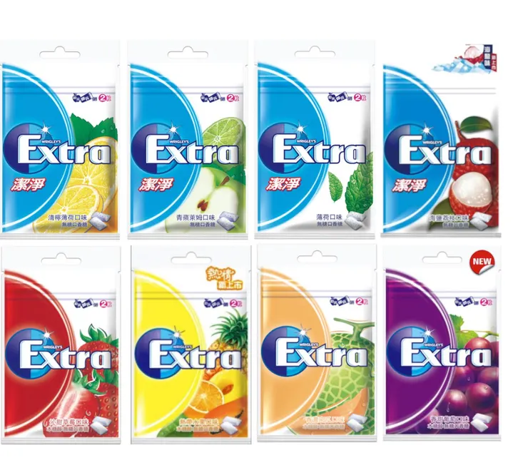 Extra口香糖口味（熱帶水果口味似乎比較少見）。圖／取自蝦皮