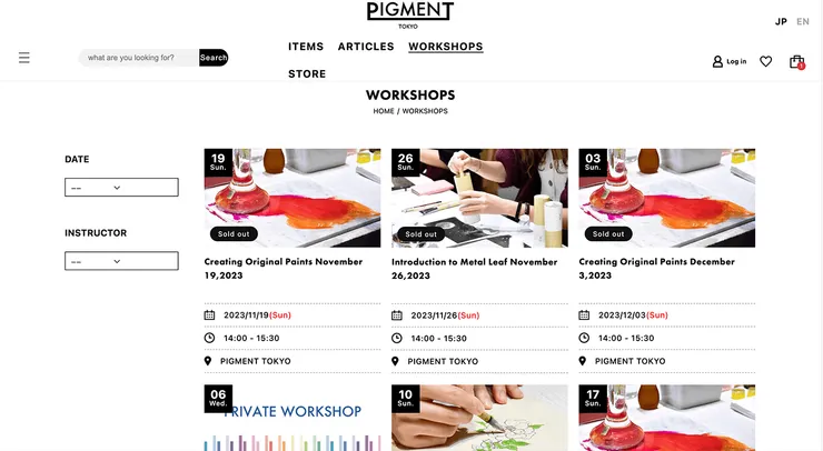 PIGMENT TOKYO 提供多種工作坊體驗