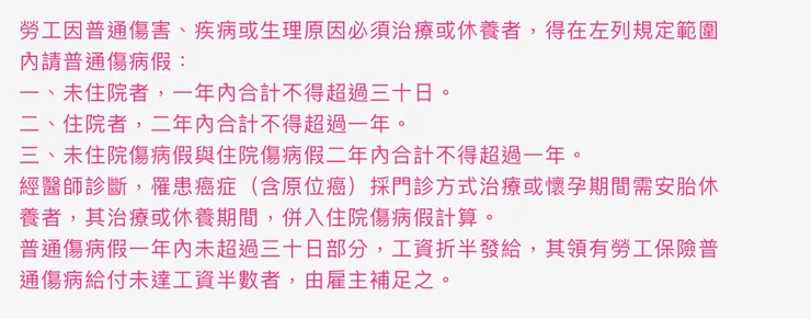 勞工請假規則 (114.12.09 修) 第 4 條