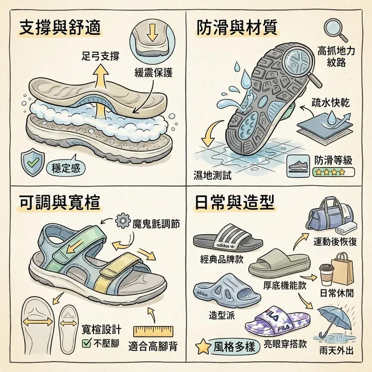 【運動拖鞋推薦】2026 厚底防滑怎麼挑🩴 Dcard、Threads 常比 6 款籃球場拖鞋