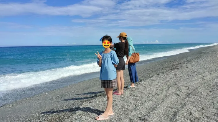 千禧曙光紀念園區的海岸線,當天浪有些大