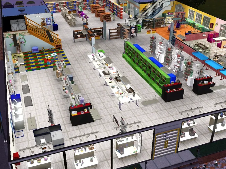 來個大俯瞰圖。地下店面就是這樣。