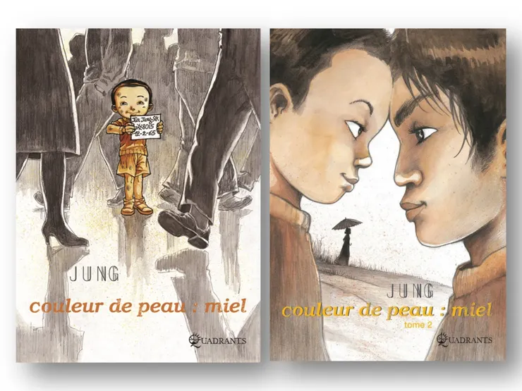 圖1《膚色：蜜色》輯1，2007法語版封面。 圖2《膚色：蜜色》輯2，2008。