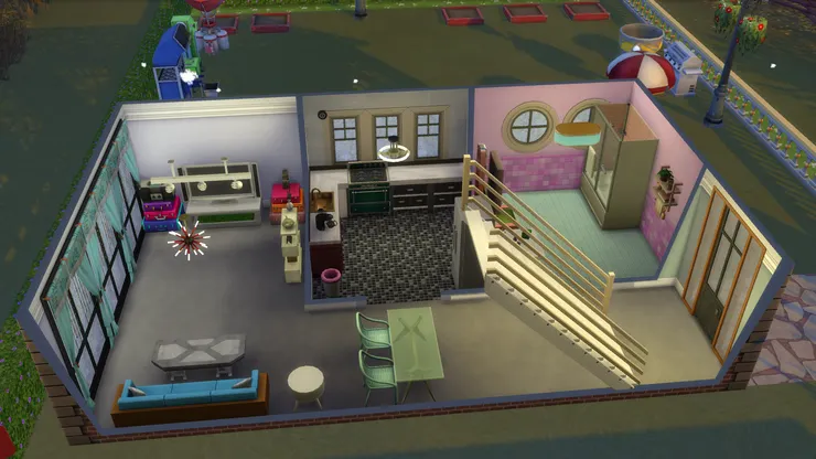 飯廳也是放在樓梯底的一張餐桌...因為沒空間所以只能放兩張餐椅。