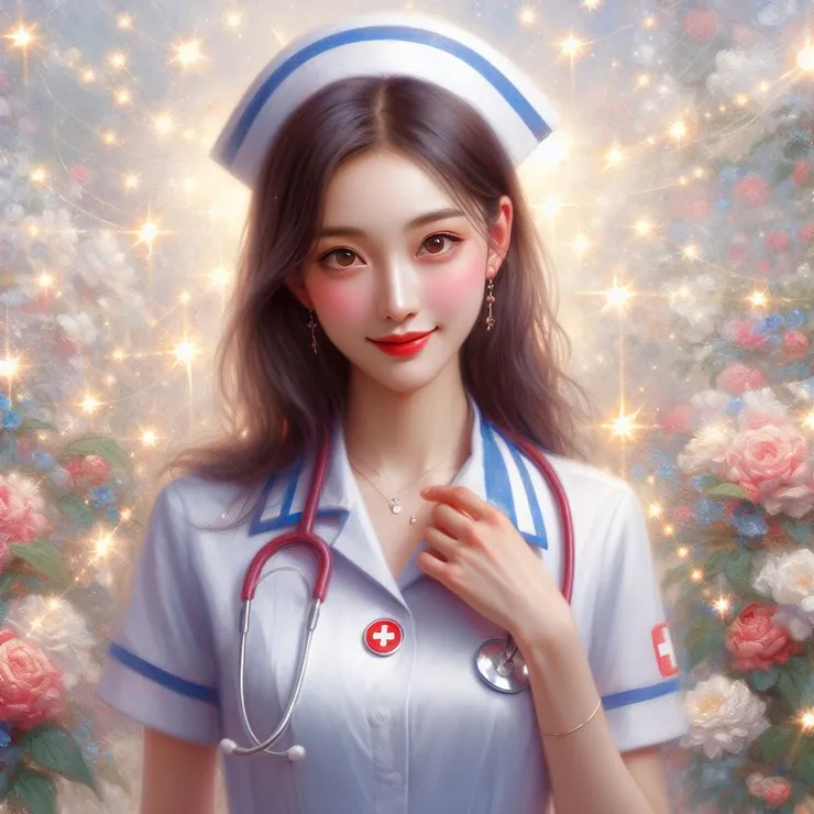 點點繁星圍繞著她