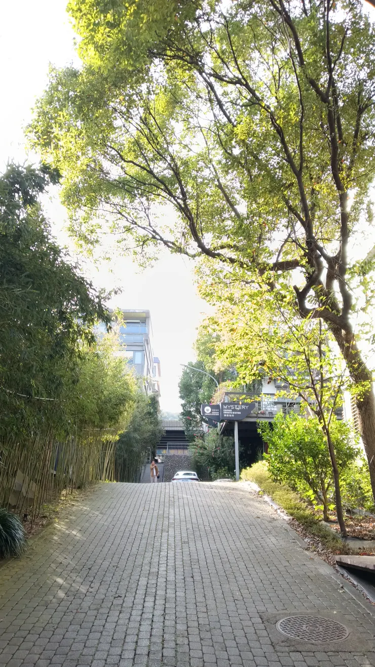 這次旅行,來到了三義富貴美術館,我從三義火車站騎ubike到這裡約20分鐘的路程,這裡是美術館門口出來的一條街道上