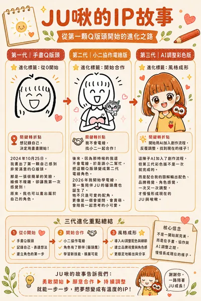 JU啾的IP故事｜從第一顆Q版頭開始