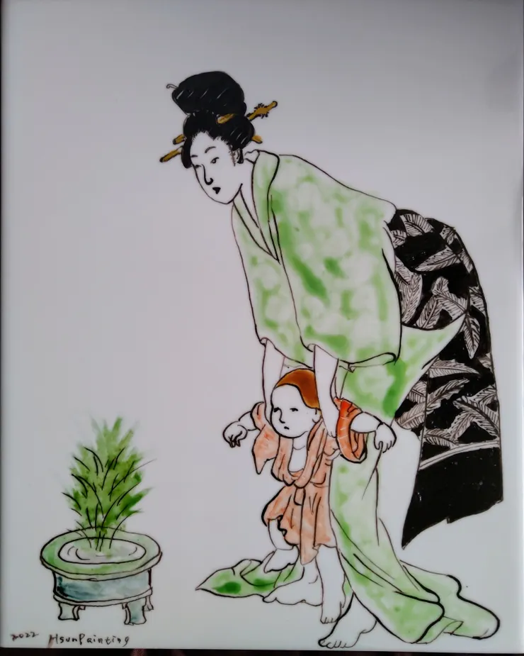 釉上彩磁磚 paint by Hsun