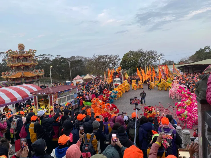 ▲阿貴醒獅團於慈后宮的表演