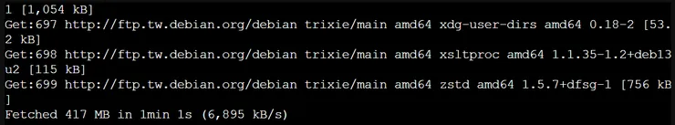 注意： 過程中會彈出許多詢問視窗（關於設定檔覆蓋）。      如果你沒有手動修改過該設定檔，通常選 "Yes (Install the package maintainer's version)"。      sshd_config 建議選 "Yes" 以確保相容性。      grub 建議選 "Keep the local version"（保留本地版本），除非你很確定需要更新。