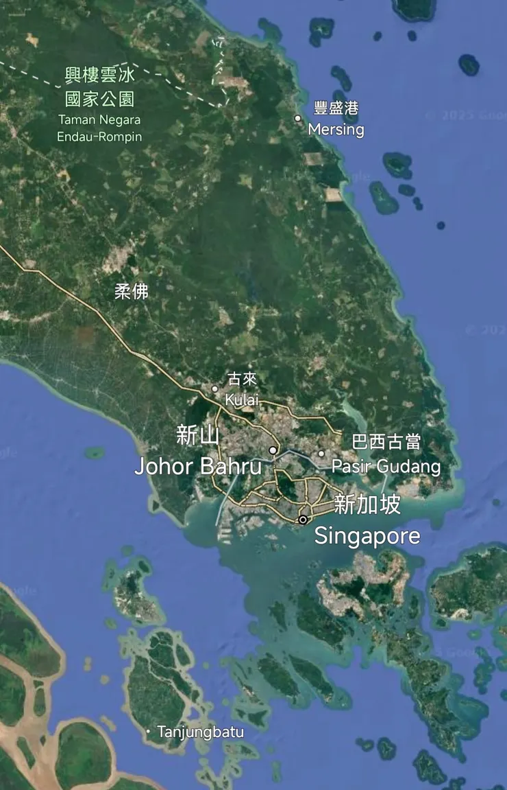 新加坡位置圖（google earth)