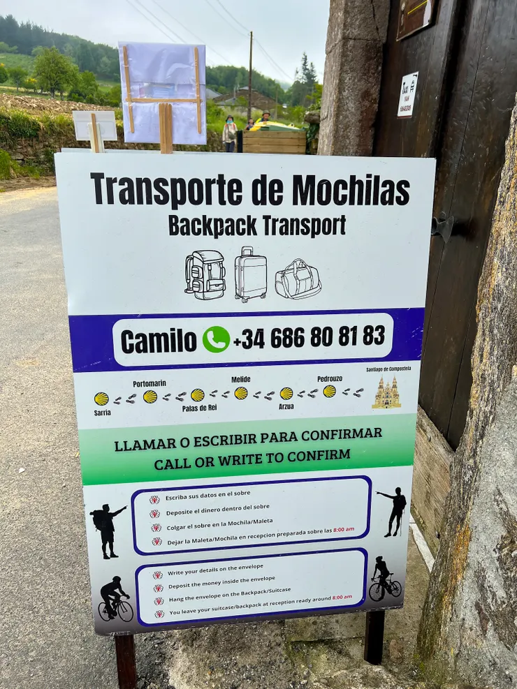 這是朝聖之路的會經過的六個主要大城鎮，可以依各自的需求運送行李。如果安排徒步6天是最輕鬆的走法，每個大城鎮都住上一晚肯定可以更加享受徒步的樂趣。 而徒步5天通常會捨掉pedrouzo，4天則必須捨棄Melide和Pedrouzo。