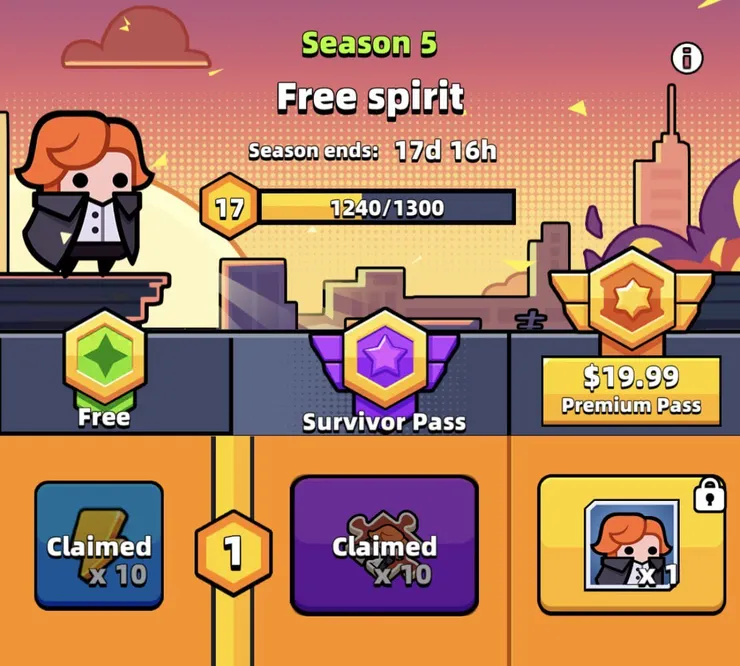 噠噠特攻中的通行證系統，圖片來源：Reddit