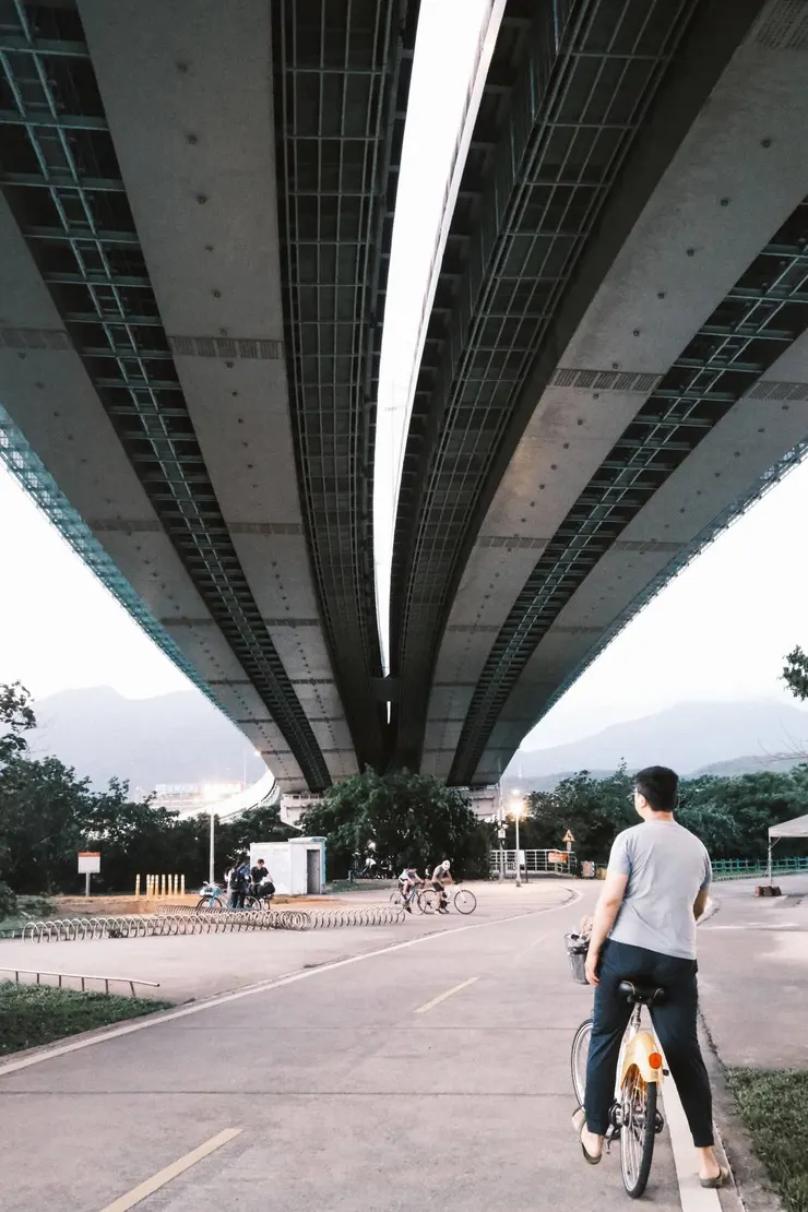 河雙21號河濱公園,前面左轉往關渡~往關渡宮那段自行車道非常美,但我們騎的時間太陽已經下山,再加上騎過可能超過20幾次就沒拍照了