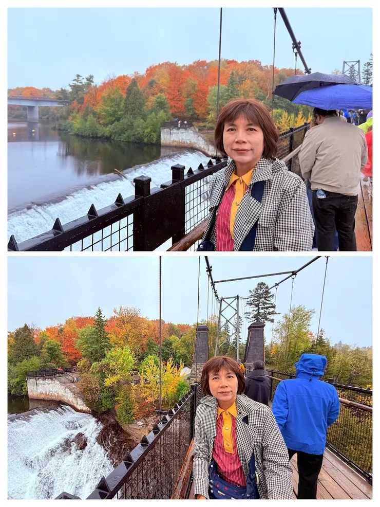 走吊橋很接近瀑布，是從上方看看瀑布。