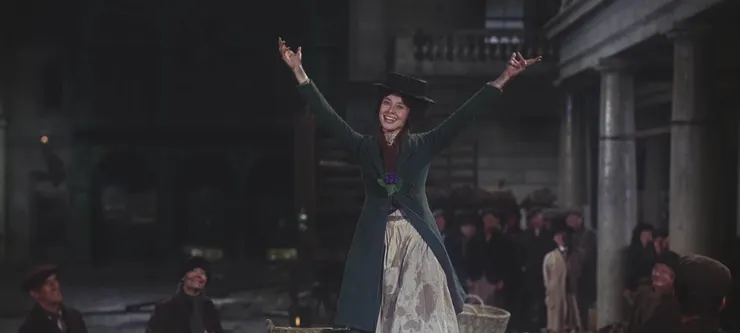 賣花女時期、手舞足蹈的伊萊莎