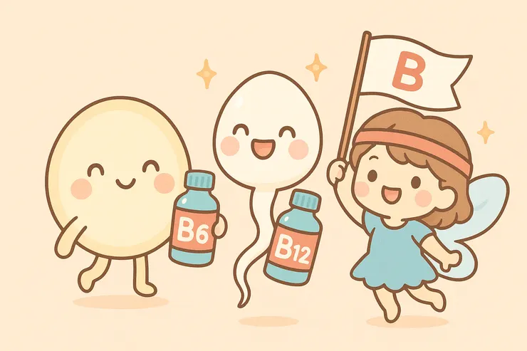 B群就像卵子和精子的能量飲，一喝精神滿滿，準備出發！