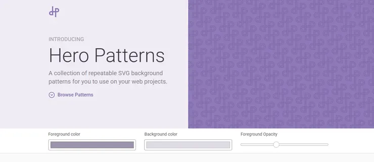 Hero Patterns網站截圖