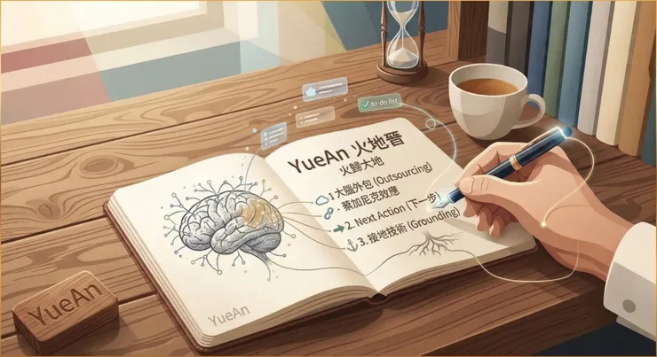 透過視覺化的書寫將大腦「合法外包」,能明顯減輕蔡加尼克效應帶來的心理張力;寫下明確的「下一步」並輔以觸摸木桌的「接地技術」,能讓神經系統相信混亂已被接住,進而放鬆警戒。