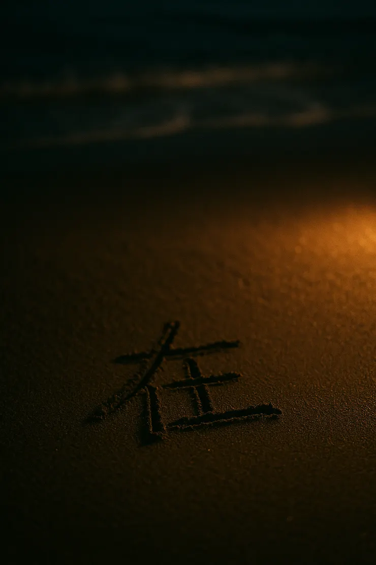 〈沙上的在〉把「在」寫下，讓風帶走多餘的解釋。