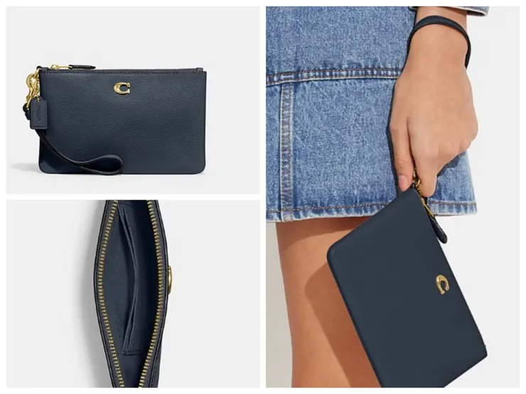 我在二手店買到的就是類型的手腕包 (花色不同) ，裡面有卡片層設計非常好用。 (圖片來源 : Coach官網)