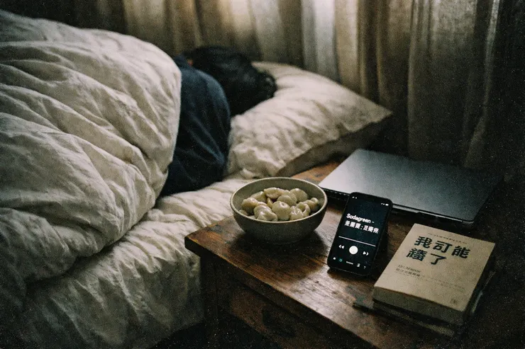 憂鬱的臥室場景