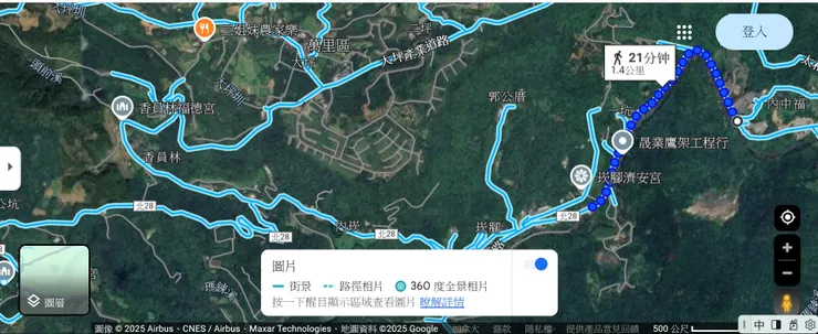 22萬里區內中福三一號到萬崁路二八號路線圖