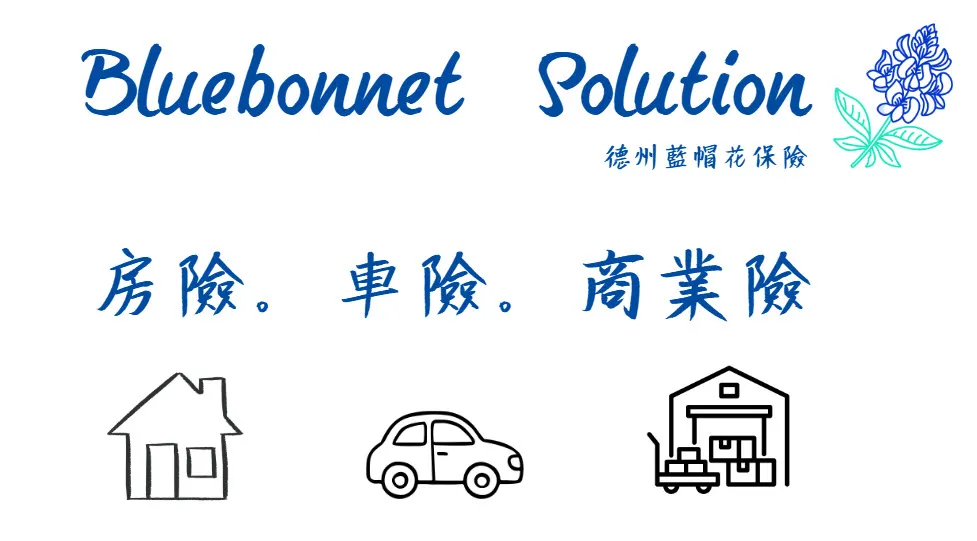 美國德州藍帽花：房險。車險。商業險