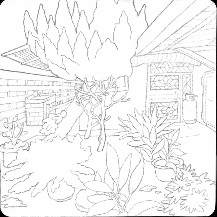 山上的套房外觀 線稿