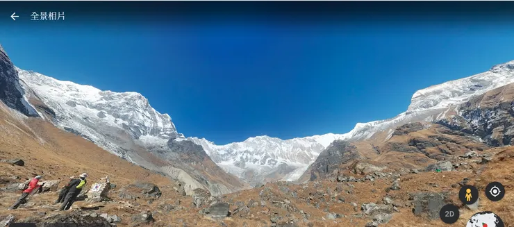 安娜普納聖殿，正前方即為南壁，google earth