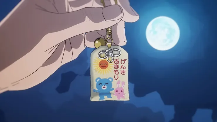 動畫用藍色月亮的隱現象徵狂兒對聰實的思念，從日本傳統文化來看，也象徵了這份情感的內涵