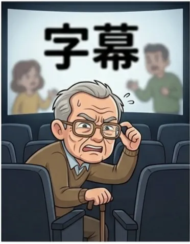 電影院中老眼昏花的尷尬